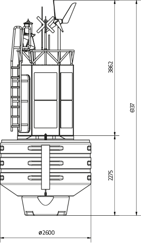 Datentonne JM-DB-2600 Technische Zeichnung