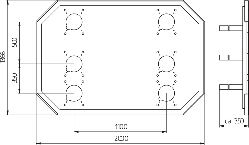 Brückensignaltafel Lasse Technische Zeichnung