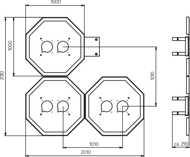 Schleusensignalgruppe Julius Technische Zeichnung
