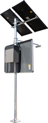 Smart-Solarsystem Wedel mit Anstrahlleuchte und Tafelzeichen